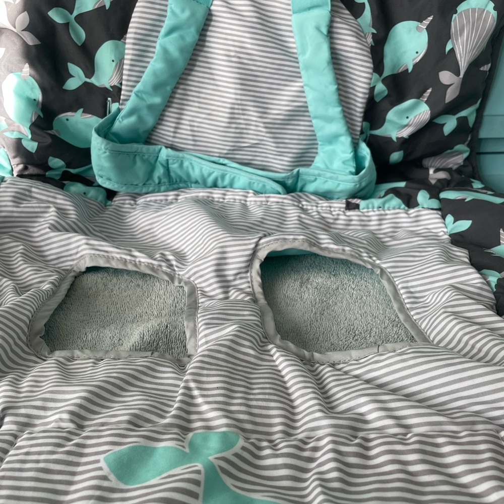 Go by Goldbug 2-in-1 Shopping Cart High Chair Narwhal Print Cover